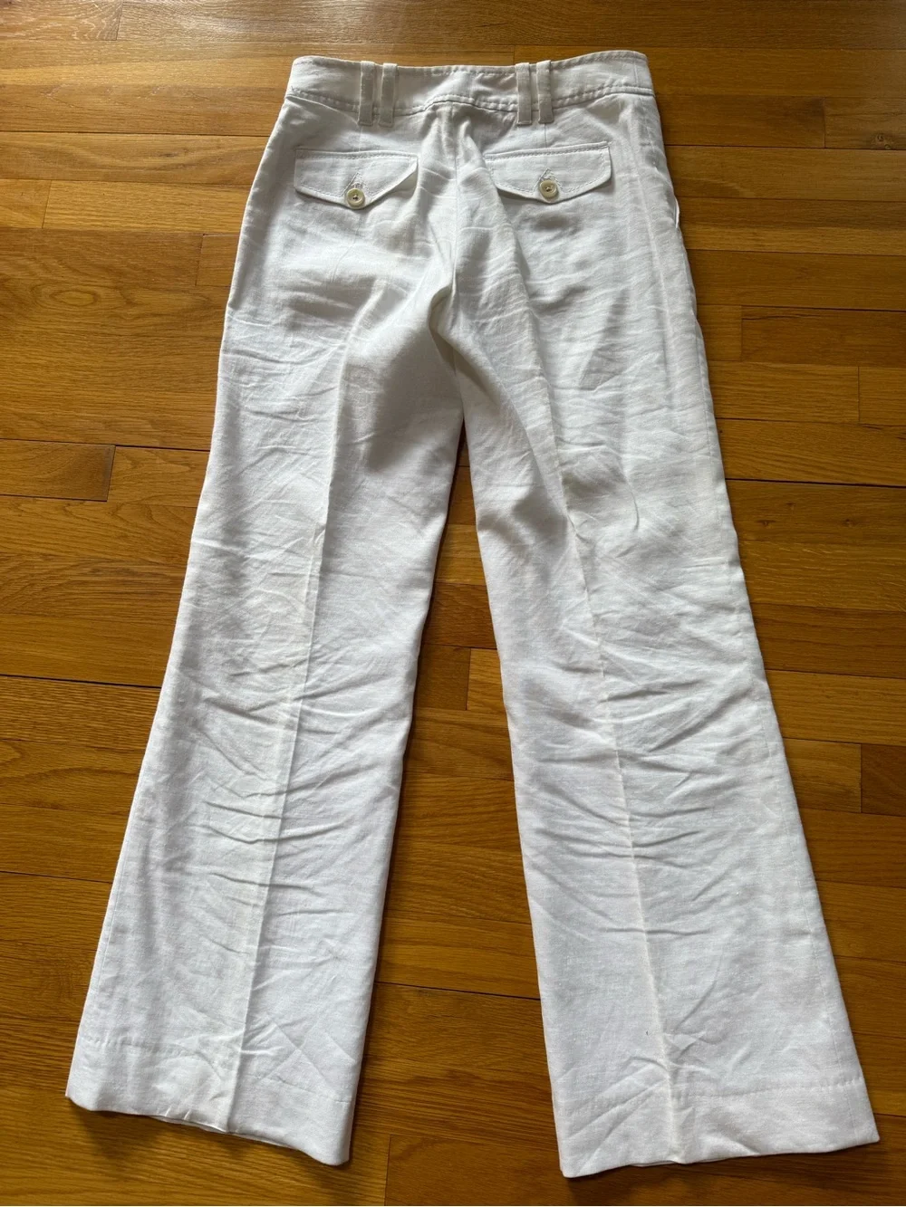 Banana Republic White Linen Blend Wide-Leg Pants